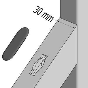 Profile 30 smooth G series strengthening element hole cover